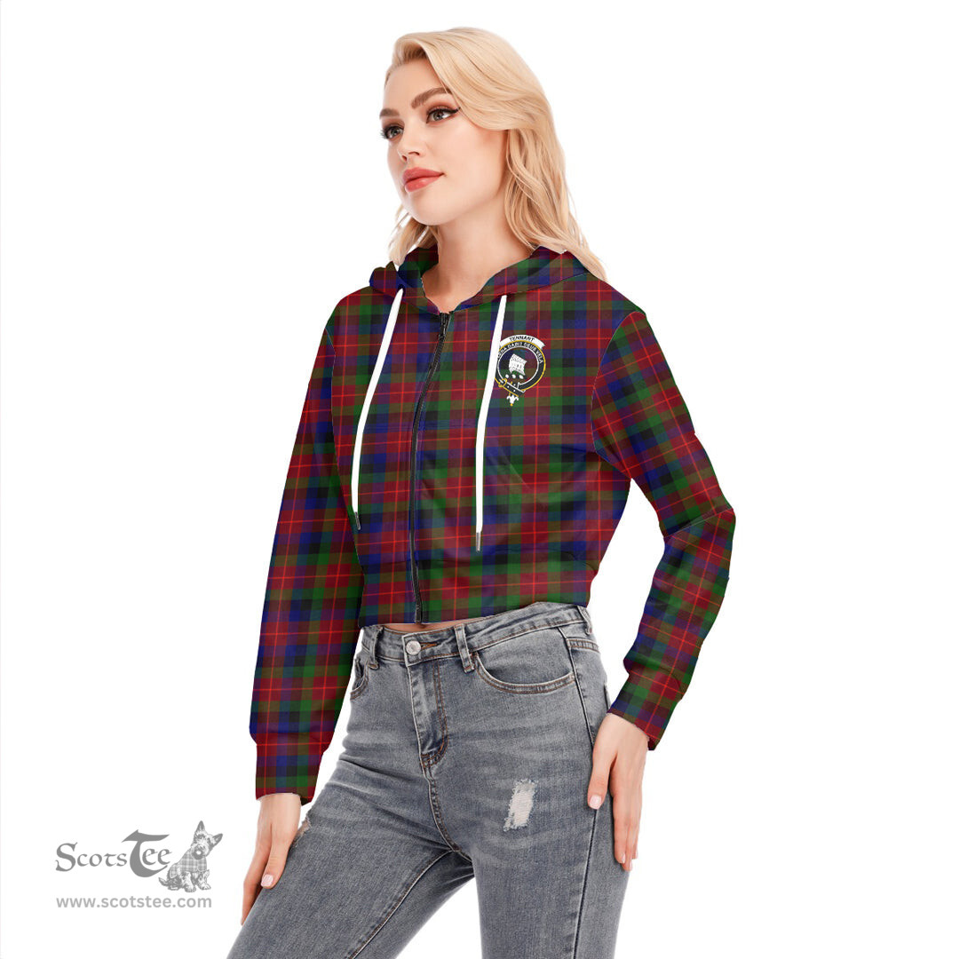 ScotsTee Shop Scottish Tennant Clan Crest Tartan Womens Cropped Zip Up Hoodie