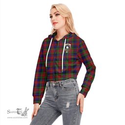ScotsTee Shop Scottish Tennant Clan Crest Tartan Womens Cropped Zip Up Hoodie