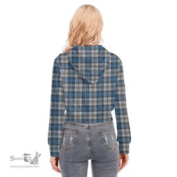 ScotsTee Shop Scottish Napier Modern Clan Tartan Womens Cropped Zip Up Hoodie
