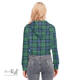 ScotsTee Shop Scottish Sinclair Hunting Ancient Clan Tartan Womens Cropped Zip Up Hoodie