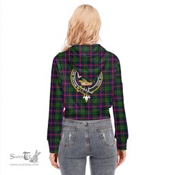 ScotsTee Shop Scottish Urquhart Modern Clan Crest Tartan Womens Cropped Zip Up Hoodie