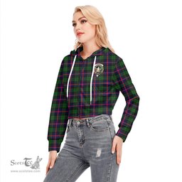 ScotsTee Shop Scottish Urquhart Modern Clan Crest Tartan Womens Cropped Zip Up Hoodie