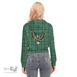 ScotsTee Shop Scottish Ross Hunting Ancient Clan Crest Tartan Womens Cropped Zip Up Hoodie