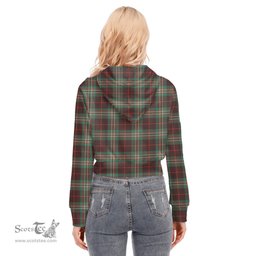 ScotsTee Shop Scottish SCOTT BROWN ANCIENT Clan Tartan Womens Cropped Zip Up Hoodie