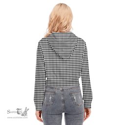 ScotsTee Shop Scottish Shepherd Clan Tartan Womens Cropped Zip Up Hoodie
