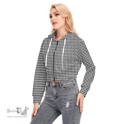 ScotsTee Shop Scottish Shepherd Clan Tartan Womens Cropped Zip Up Hoodie