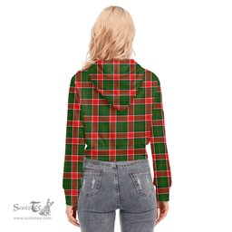 ScotsTee Shop Scottish Pollock Modern Clan Tartan Womens Cropped Zip Up Hoodie
