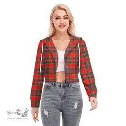 ScotsTee Shop Scottish Perthshire District Clan Tartan Womens Cropped Zip Up Hoodie