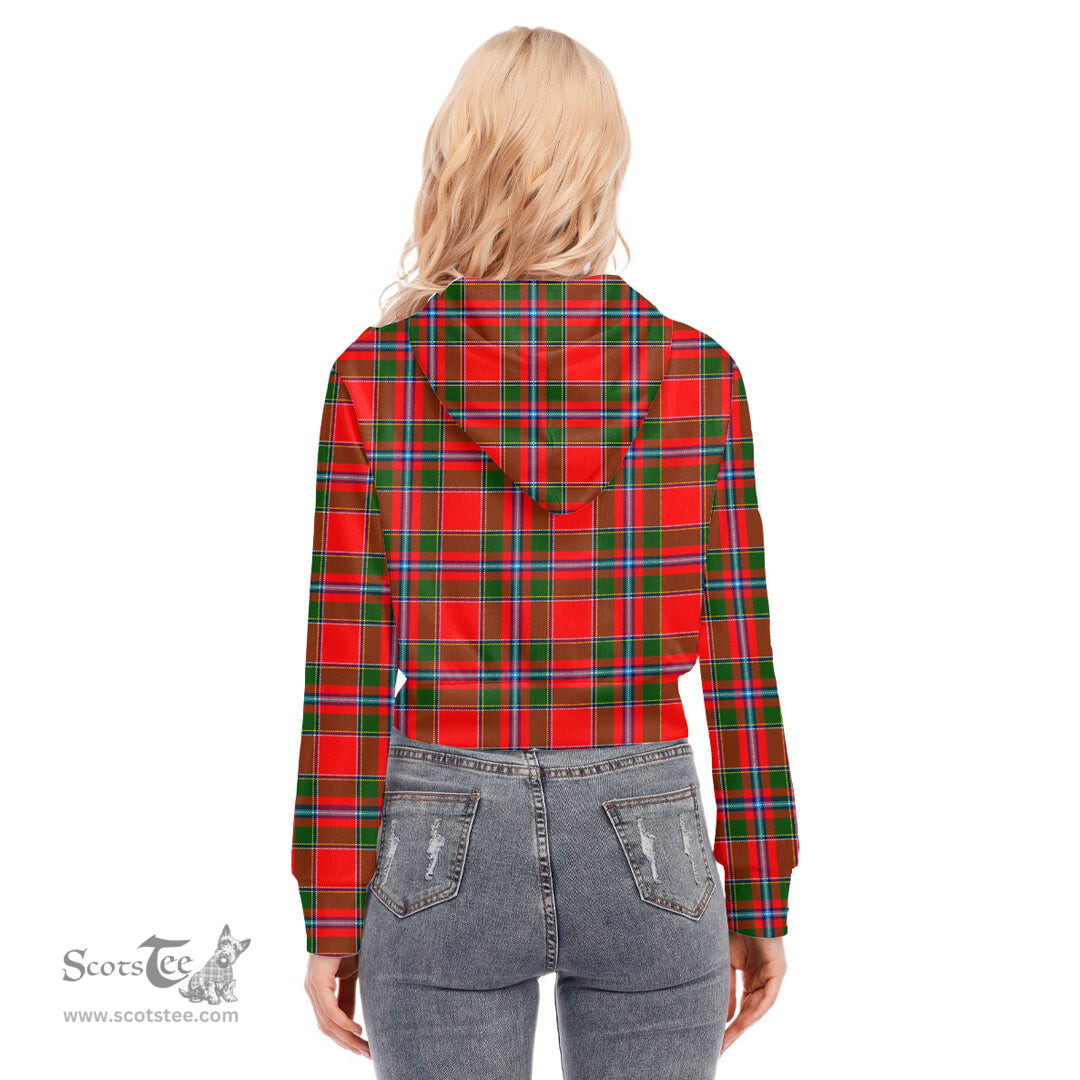 ScotsTee Shop Scottish Perthshire District Clan Tartan Womens Cropped Zip Up Hoodie