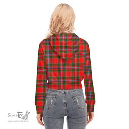 ScotsTee Shop Scottish Perthshire District Clan Tartan Womens Cropped Zip Up Hoodie