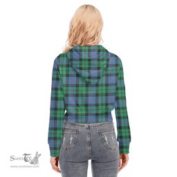 ScotsTee Shop Scottish Morrison Ancient Clan Tartan Womens Cropped Zip Up Hoodie