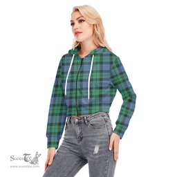 ScotsTee Shop Scottish Morrison Ancient Clan Tartan Womens Cropped Zip Up Hoodie
