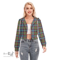 ScotsTee Shop Scottish Stirling Bannockburn District Clan Tartan Womens Cropped Zip Up Hoodie