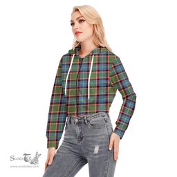 ScotsTee Shop Scottish Stirling Bannockburn District Clan Tartan Womens Cropped Zip Up Hoodie