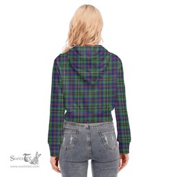 ScotsTee Shop Scottish Wood Modern Clan Tartan Womens Cropped Zip Up Hoodie