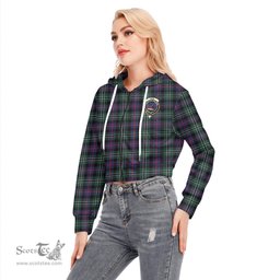 ScotsTee Shop Scottish Rose Hunting Modern Clan Crest Tartan Womens Cropped Zip Up Hoodie