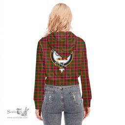 ScotsTee Shop Scottish Skene Modern Clan Crest Tartan Womens Cropped Zip Up Hoodie