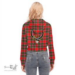 ScotsTee Shop Scottish Spens Modern Clan Crest Tartan Womens Cropped Zip Up Hoodie