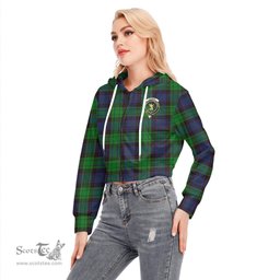 ScotsTee Shop Scottish Stewart Old Modern Clan Crest Tartan Womens Cropped Zip Up Hoodie