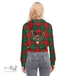 ScotsTee Shop Scottish Stewart Atholl Modern Clan Crest Tartan Womens Cropped Zip Up Hoodie