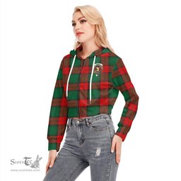 ScotsTee Shop Scottish Stewart Atholl Modern Clan Crest Tartan Womens Cropped Zip Up Hoodie