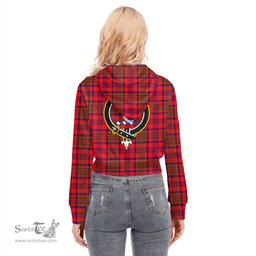 ScotsTee Shop Scottish Murray of Tulloch Modern Clan Crest Tartan Womens Cropped Zip Up Hoodie