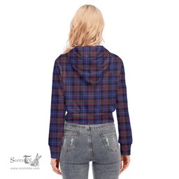 ScotsTee Shop Scottish Pride of Scotland Clan Tartan Womens Cropped Zip Up Hoodie