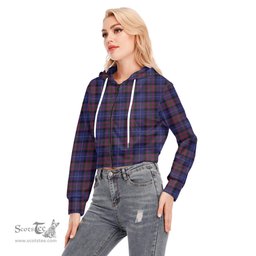 ScotsTee Shop Scottish Pride of Scotland Clan Tartan Womens Cropped Zip Up Hoodie