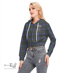 ScotsTee Shop Scottish Ogilvie Hunting Modern Clan Crest Tartan Womens Cropped Zip Up Hoodie