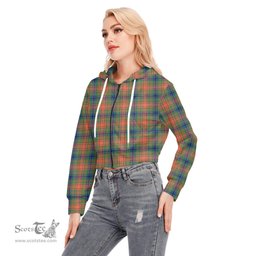 ScotsTee Shop Scottish Wilson Ancient Clan Tartan Womens Cropped Zip Up Hoodie