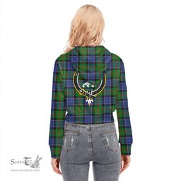 ScotsTee Shop Scottish Paterson Clan Crest Tartan Womens Cropped Zip Up Hoodie