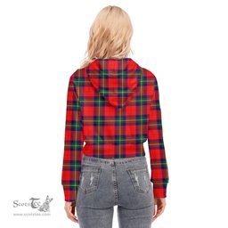 ScotsTee Shop Scottish Ruthven Modern Clan Tartan Womens Cropped Zip Up Hoodie