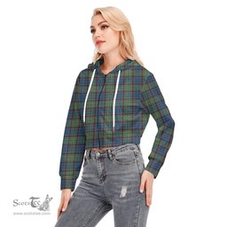 ScotsTee Shop Scottish Nicolson Hunting Ancient Clan Tartan Womens Cropped Zip Up Hoodie
