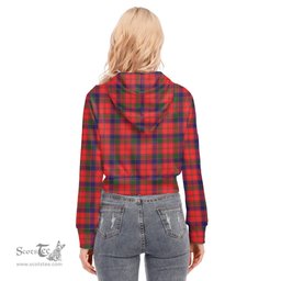 ScotsTee Shop Scottish Robertson Modern Clan Tartan Womens Cropped Zip Up Hoodie