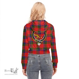 ScotsTee Shop Scottish Nicolson Modern Clan Crest Tartan Womens Cropped Zip Up Hoodie