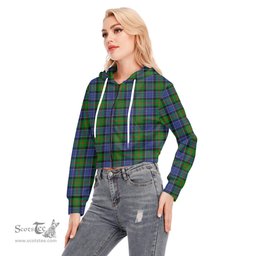 ScotsTee Shop Scottish Paterson Clan Tartan Womens Cropped Zip Up Hoodie