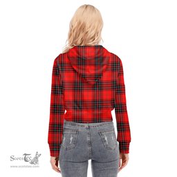 ScotsTee Shop Scottish Wemyss Modern Clan Tartan Womens Cropped Zip Up Hoodie