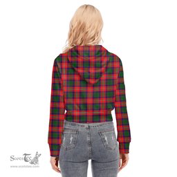 ScotsTee Shop Scottish Roxburgh District Clan Tartan Womens Cropped Zip Up Hoodie