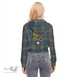 ScotsTee Shop Scottish Nicolson Hunting Ancient Clan Crest Tartan Womens Cropped Zip Up Hoodie