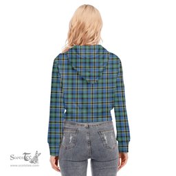 ScotsTee Shop Scottish Weir Ancient Clan Tartan Womens Cropped Zip Up Hoodie