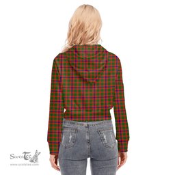 ScotsTee Shop Scottish Skene Modern Clan Tartan Womens Cropped Zip Up Hoodie