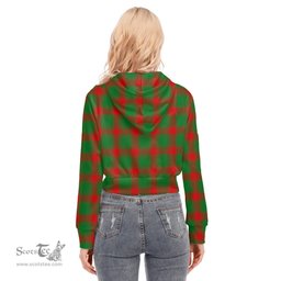 ScotsTee Shop Scottish Middleton Modern Clan Tartan Womens Cropped Zip Up Hoodie