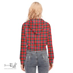 ScotsTee Shop Scottish Sinclair Modern Clan Tartan Womens Cropped Zip Up Hoodie
