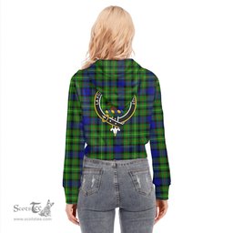 ScotsTee Shop Scottish Rollo Modern Clan Crest Tartan Womens Cropped Zip Up Hoodie