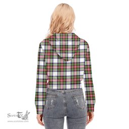ScotsTee Shop Scottish Stewart Dress Modern Clan Tartan Womens Cropped Zip Up Hoodie