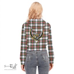 ScotsTee Shop Scottish Stewart Dress Modern Clan Crest Tartan Womens Cropped Zip Up Hoodie