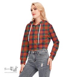 ScotsTee Shop Scottish Nicolson Ancient Clan Tartan Womens Cropped Zip Up Hoodie
