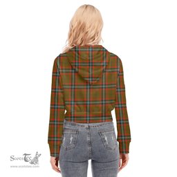 ScotsTee Shop Scottish Seton Hunting Modern Clan Tartan Womens Cropped Zip Up Hoodie