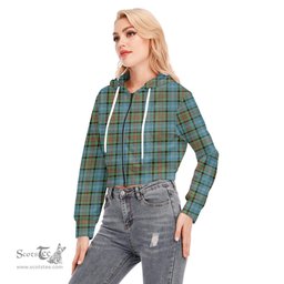 ScotsTee Shop Scottish Paisley District Clan Tartan Womens Cropped Zip Up Hoodie