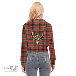 ScotsTee Shop Scottish Stewart Royal Modern Clan Crest Tartan Womens Cropped Zip Up Hoodie